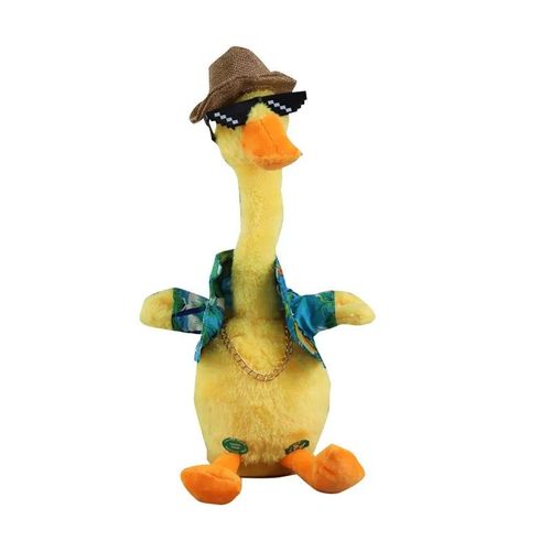 Factory direct sales of plush duck toys, custom-designed plush yellow duck toys for home use, dancing duck toys.