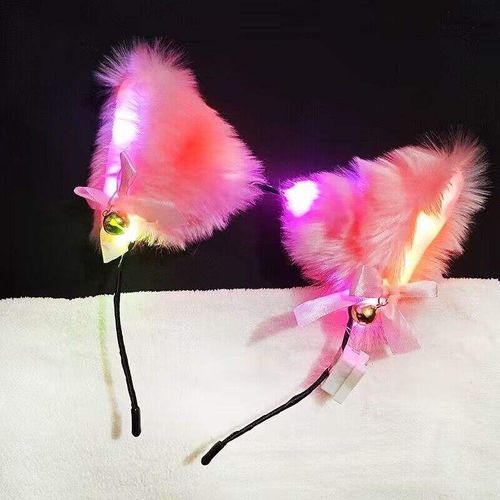 New fox and cat ear bow bell headband LED headpiece for Halloween and Christmas parties