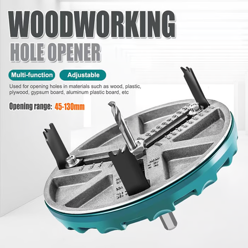 Adjustable punch saw tool for drilling