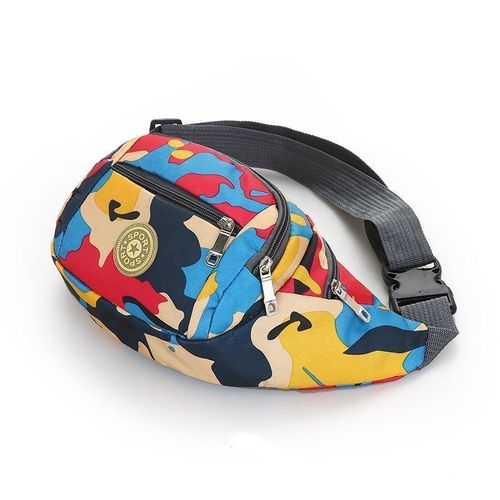 Unisex lightweight nylon waist bag, unisex crossbody bag, waterproof camouflage sports running travel waist bag