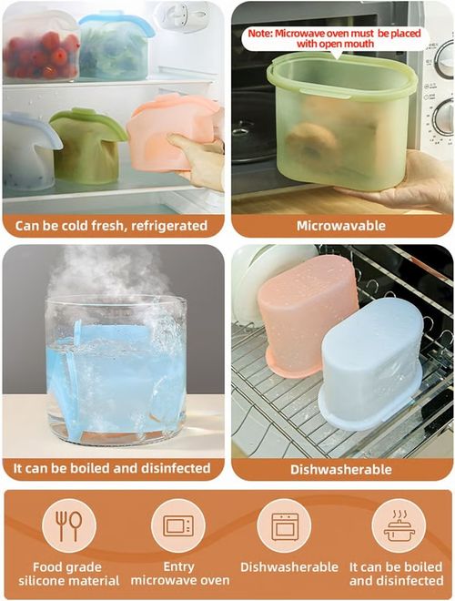 Reusable Silicone Food Storage Bags – 1000ml | Airtight, Leakproof & Multi-Purpose
