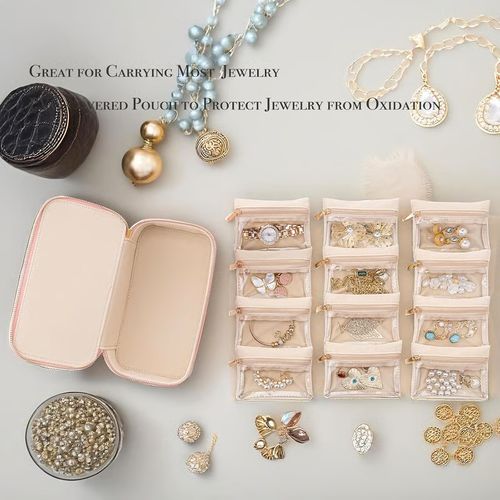 🎁 Portable Jewelry Box for Earrings Necklace Rings