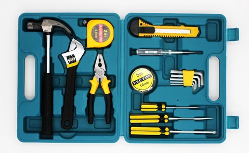 Wholesale 16-in-1 household and car repair hardware toolbox, cabinet toolbox, wrench, screwdriver, glove bag