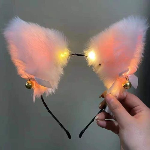 New fox and cat ear bow bell headband LED headpiece for Halloween and Christmas parties