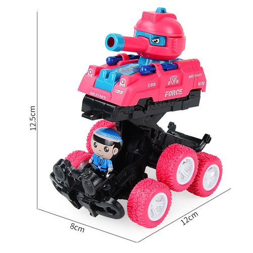 Children's boy small collision deformable collision six-wheel inertia single toy car children's toy tank