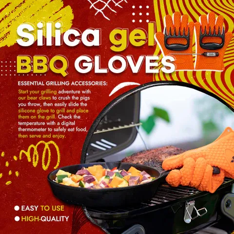 Silicone BBQ Gloves Set (5-Piece Kit) 🔥🍖