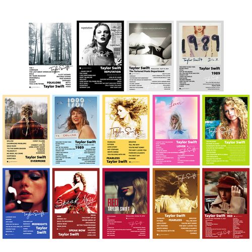 Taylor Swift Poster Set of 14, Music Album Cover Print Posters Wall Art Decor (Unframed, 8 x 12 IN)