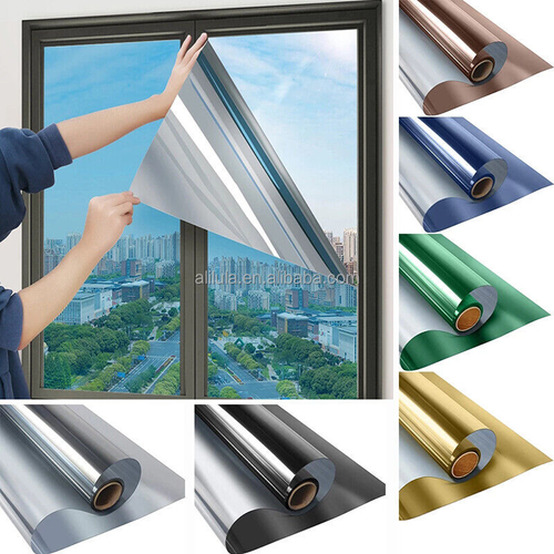Premium Double Sided Silver Window Film 60cm x 1m Heat Insulation Anti UV Static Cling Includes Scraper and Knife