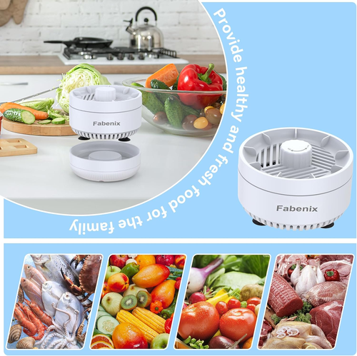 Fabenix Wireless Fruit & Vegetable Purifier – Electrolytic Ozone Cleaner for Pesticides & Bacteria, IPX7 Waterproof
