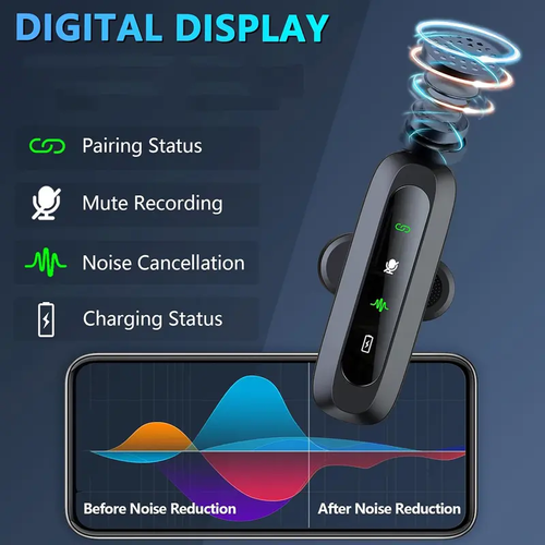 J3 3 in 1 Wireless Lavalier Microphone for iPhone Android PC Dual Mics with Noise Cancellation Plug and Play Lapel Mic for Video Recording Includes Windshields and Foam Covers