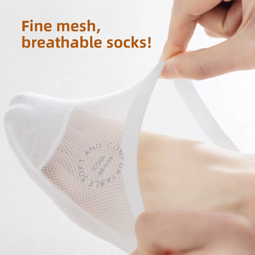 4 Pairs Breathable No-Show Socks – Non-Slip Invisible Low-Cut Socks for Men & Women