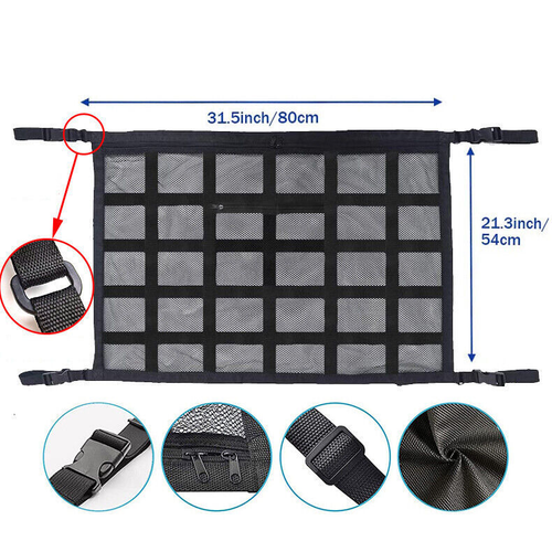 Car Ceiling Storage Net | Large Capacity Roof Mesh Organizer, Keep Your Car Tidy For Kenya Road Trips