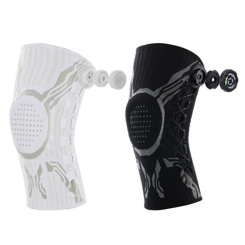 Knob-Adjustable Knee Brace (Pair), L Size Fits 65–85 kg, with Side Spring Support – Compression Knee Support for Sports, Riding and Recovery, Black
