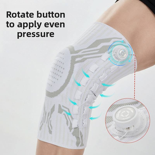 Knob-Adjustable Knee Brace (Pair), L Size Fits 65–85 kg, with Side Spring Support – Compression Knee Support for Sports, Riding and Recovery, Black