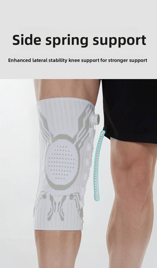 Knob-Adjustable Knee Brace (Pair), L Size Fits 65–85 kg, with Side Spring Support – Compression Knee Support for Sports, Riding and Recovery, Black