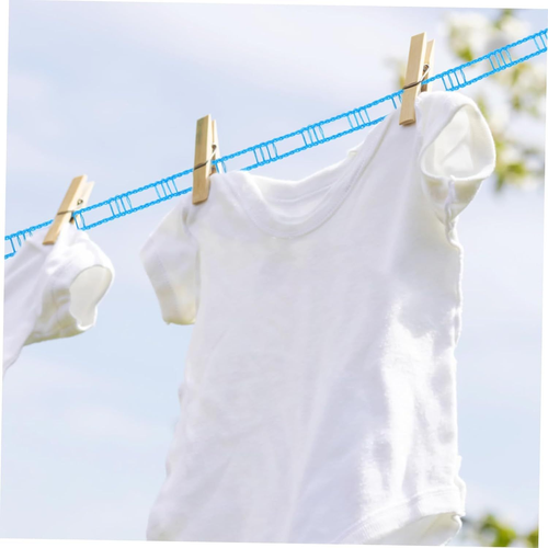5 Pack 10M Non-Slip Windproof Clothesline Rope, Braided Laundry Drying Line with Metal Hooks for Home Balcony Outdoor Camping