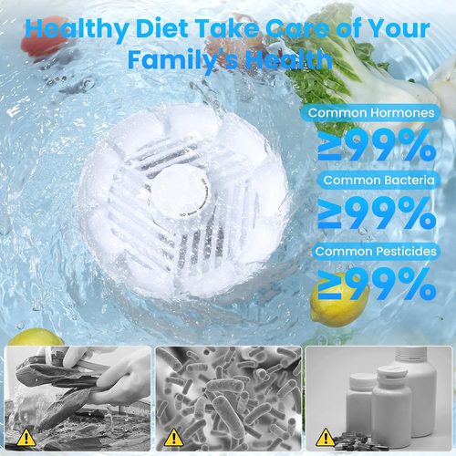 Fabenix Wireless Fruit & Vegetable Purifier – Electrolytic Ozone Cleaner for Pesticides & Bacteria, IPX7 Waterproof