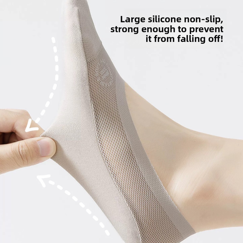 4 Pairs Breathable No-Show Socks – Non-Slip Invisible Low-Cut Socks for Men & Women