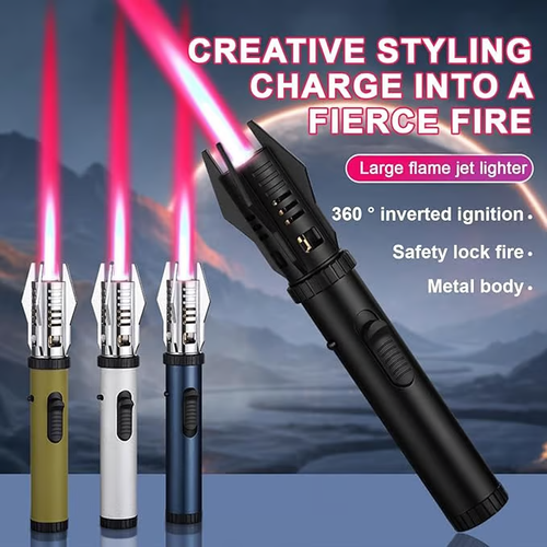 🔥Summer 💥Camping Outdoor Windproof Straight Flame Lighter
