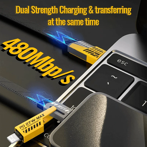Nylon braided car fast charging 4-in-1