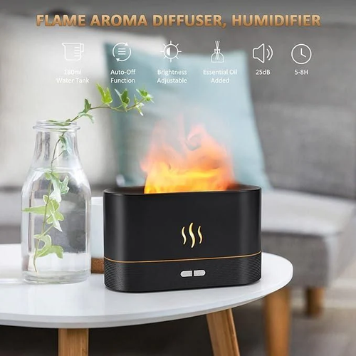 Plastic Flame Diffuser Brightness Humidifier - Auto Off Essential