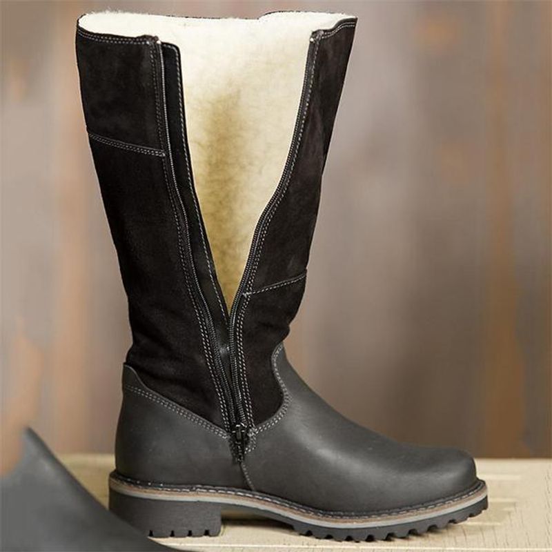 Warm Ladies High Snow Shoes Leather Martin Boots