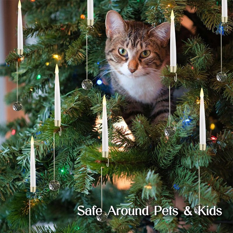 10-Pack Flameless Taper Christmas Tree Decoration Candles