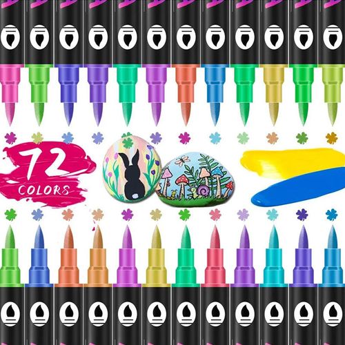 Dual Tip Acrylic Paint Pen Marker - 24/48/72 Colours/Dual Tip Acrylic Paint Pen Marker - 24/48/72/120 Colours