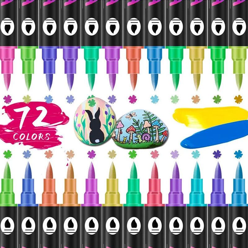 Dual Tip Acrylic Paint Pen Marker - 24/48/72 Colours/Dual Tip Acrylic Paint Pen Marker - 24/48/72/120 Colours