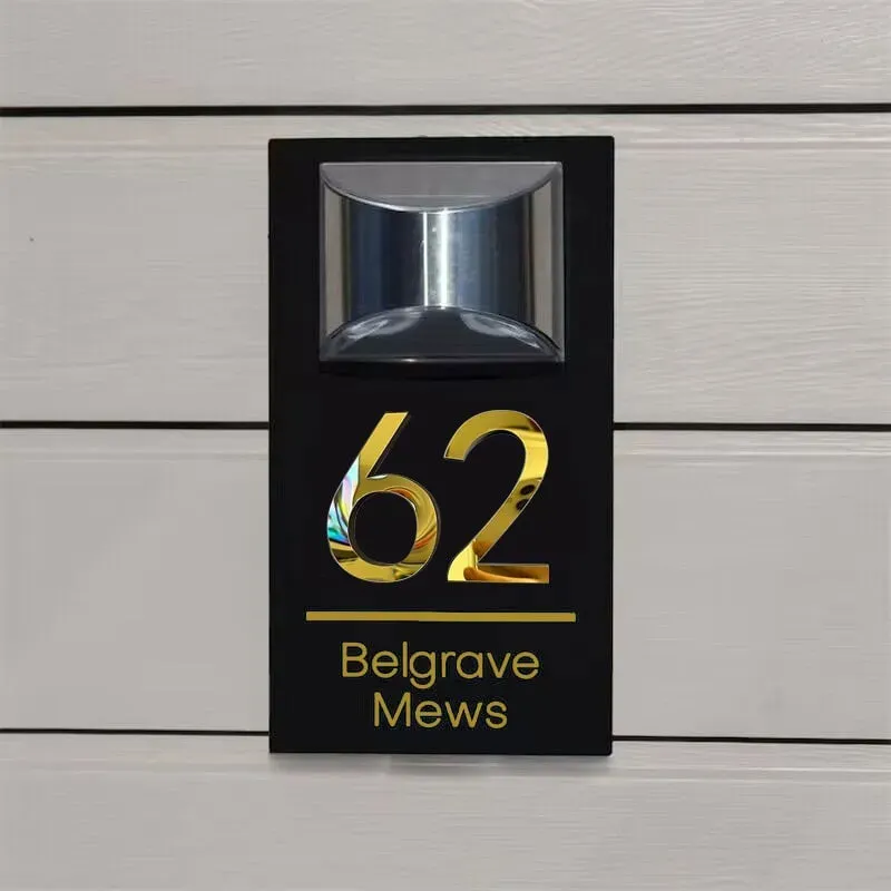 Personalized Solar Modern Door Plaque