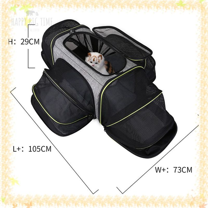 Portable Dog Carrier,Airline Approved,4 Sides Expandable Soft-Sided Pet Carrier,Cat Collapsible Carrier with Removable Soft Fleece Pad