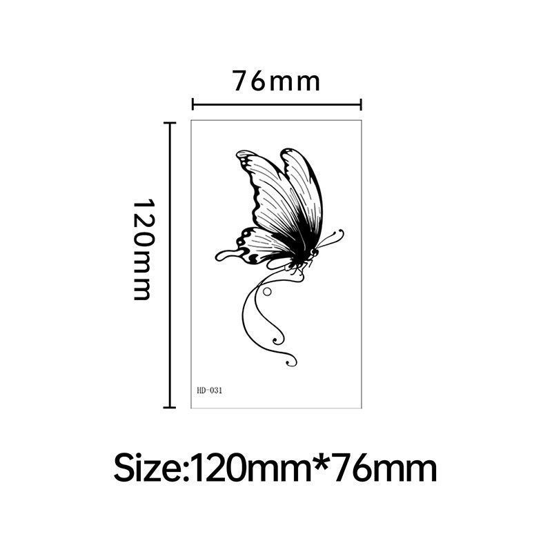 New Dark Series Butterfly Tattoo Stickers Sexy Half Sleeve Flower Arm Realistic High-Quality Tattoo Stickers  Fashion