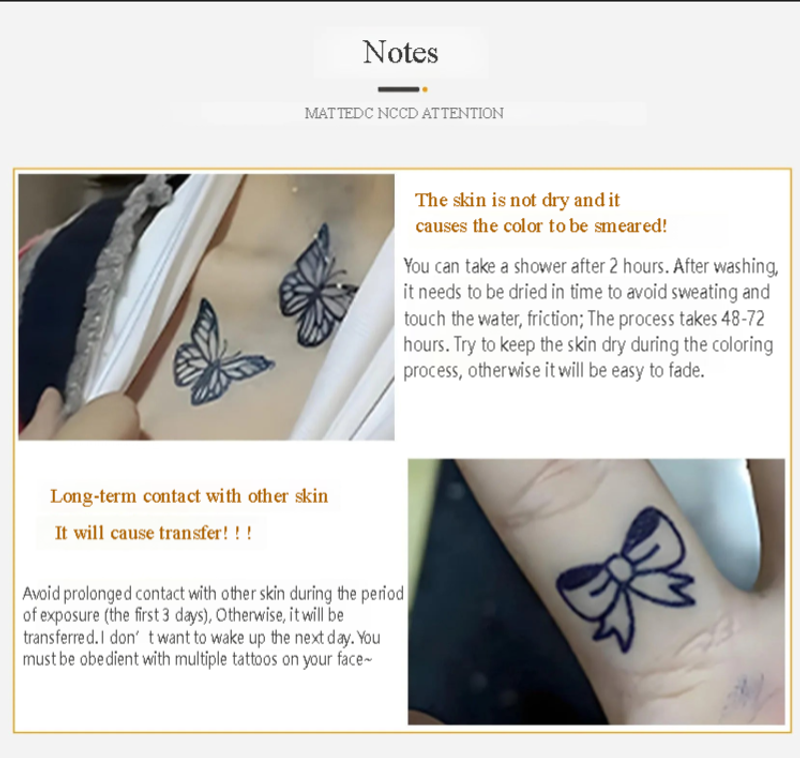 Herbal Juice Tattoo Sticker Semi-permanent Non-reflective Artificial Flower Arm Tattoo Sticker For Men And Women