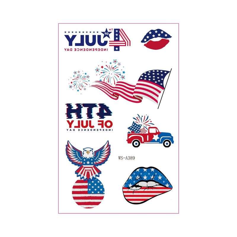 New Hot Silver American Independence Day Tattoo Sticker Waterproof National Day Party Holiday Party Event Decorative Face Sticker  Fashion