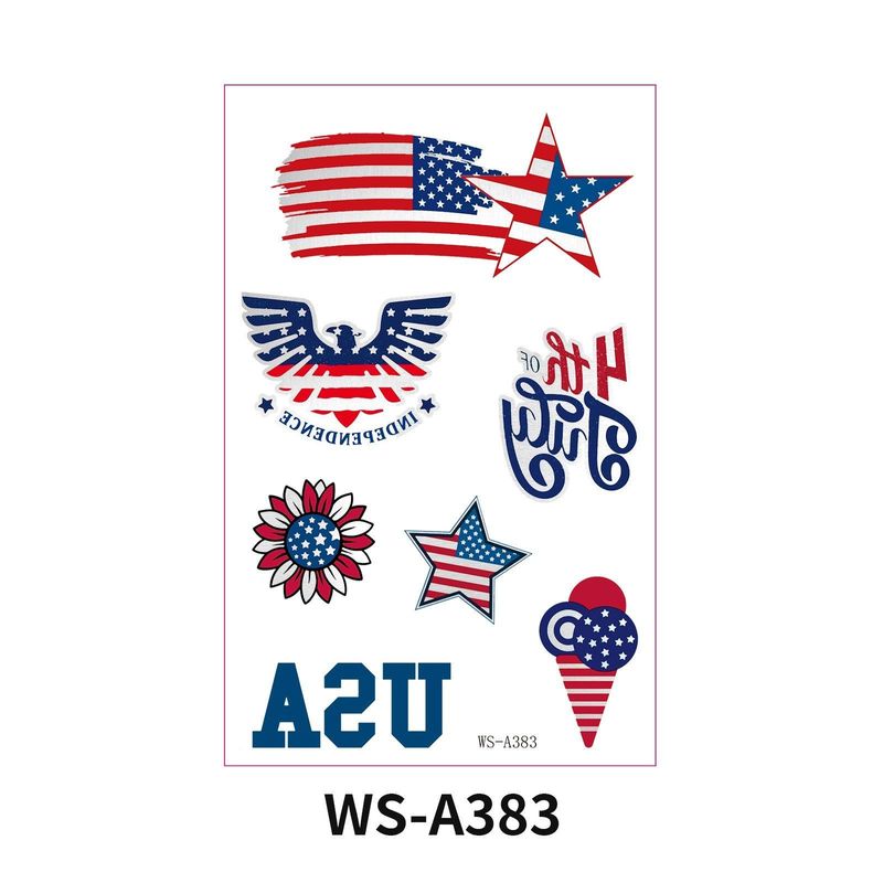 New Hot Silver American Independence Day Tattoo Sticker Waterproof National Day Party Holiday Party Event Decorative Face Sticker  Fashion