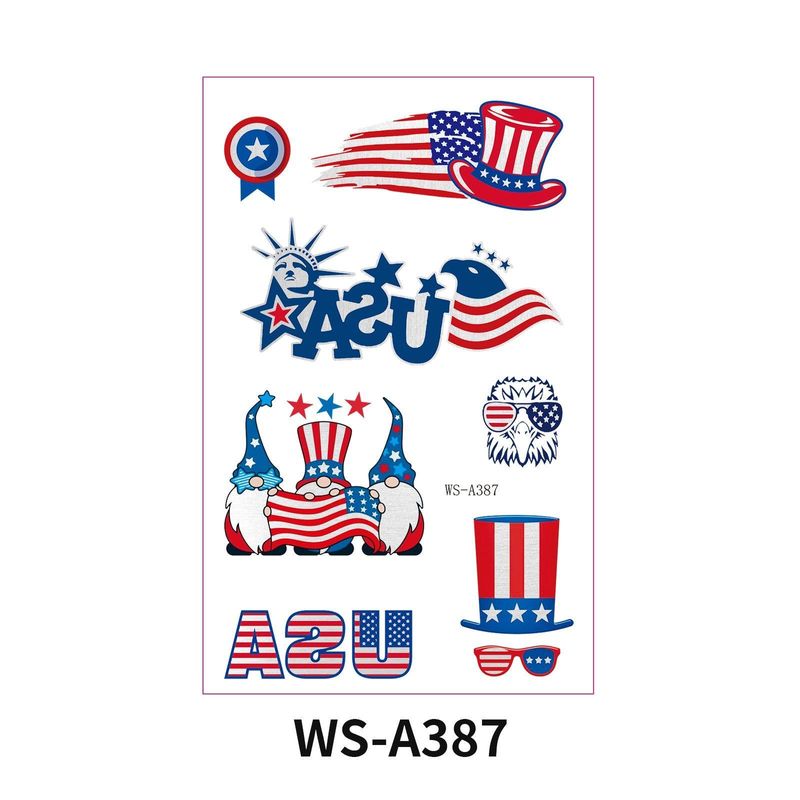 New Hot Silver American Independence Day Tattoo Sticker Waterproof National Day Party Holiday Party Event Decorative Face Sticker  Fashion
