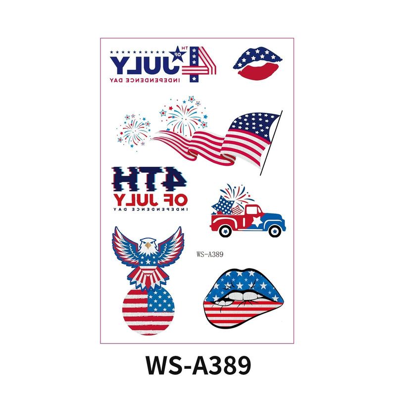 New Hot Silver American Independence Day Tattoo Sticker Waterproof National Day Party Holiday Party Event Decorative Face Sticker  Fashion