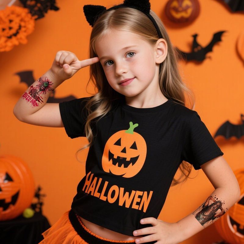 New In Stock Halloween Tattoo Stickers Children Funny Cartoon Activities Disposable Holiday Tattoo Stickers