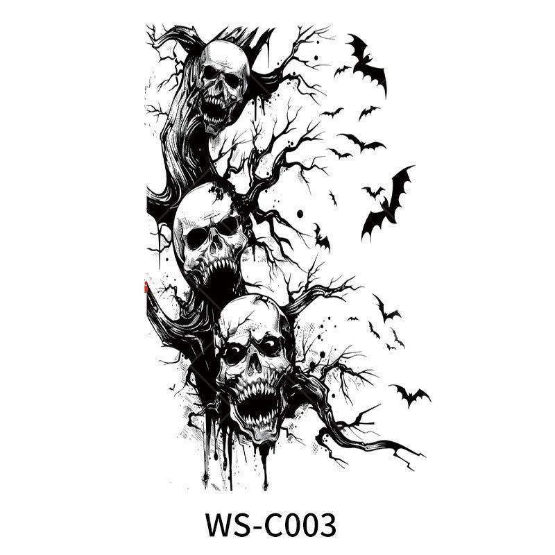 New In Stock Halloween Tattoo Stickers Children Funny Cartoon Activities Disposable Holiday Tattoo Stickers