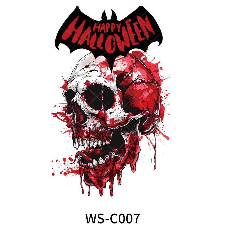 New In Stock Halloween Tattoo Stickers Children Funny Cartoon Activities Disposable Holiday Tattoo Stickers