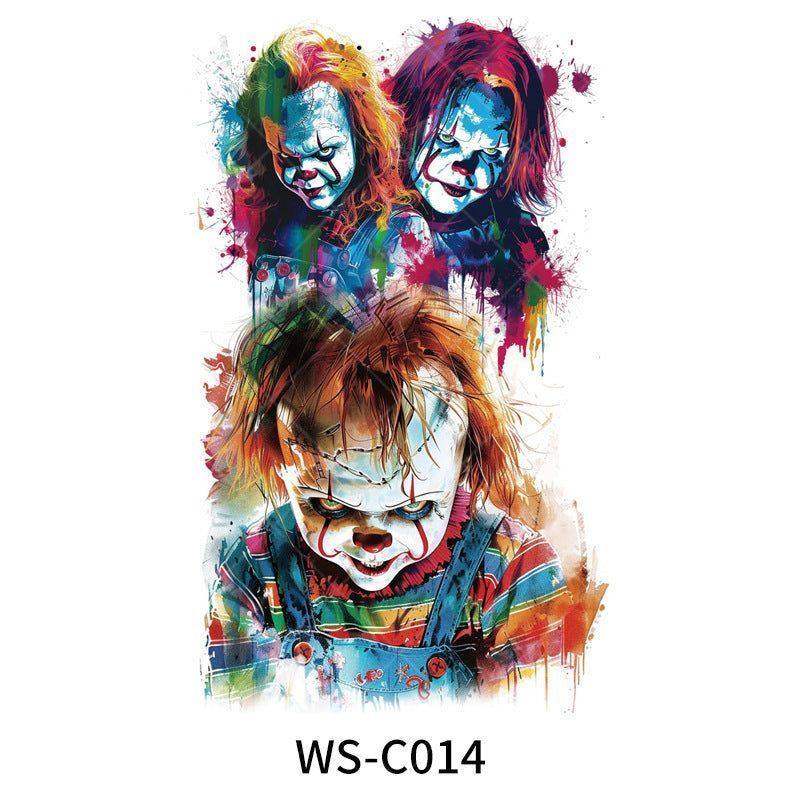 New In Stock Halloween Tattoo Stickers Children Funny Cartoon Activities Disposable Holiday Tattoo Stickers