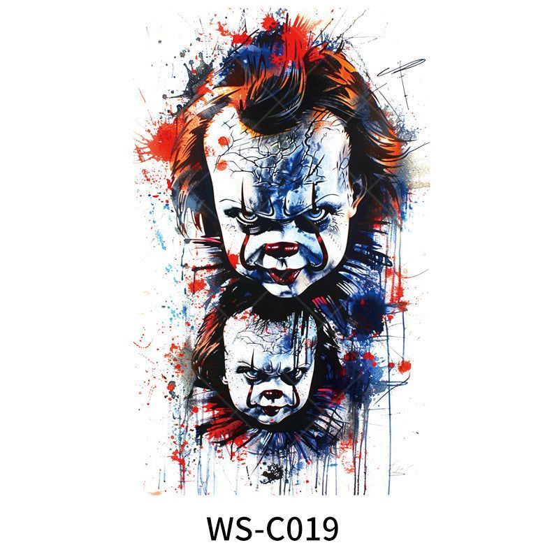 New In Stock Halloween Tattoo Stickers Children Funny Cartoon Activities Disposable Holiday Tattoo Stickers