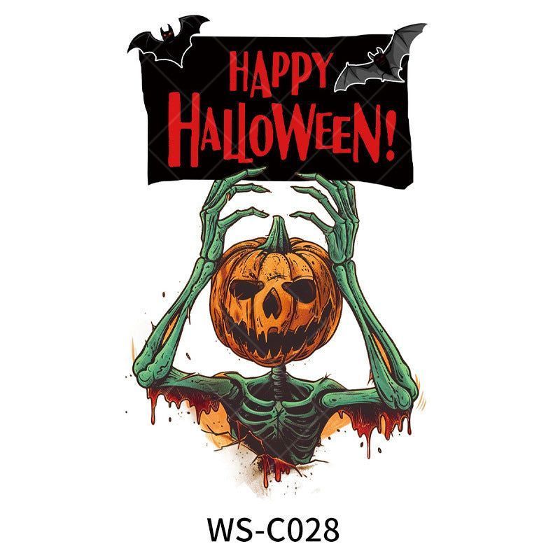 New In Stock Halloween Tattoo Stickers Children Funny Cartoon Activities Disposable Holiday Tattoo Stickers