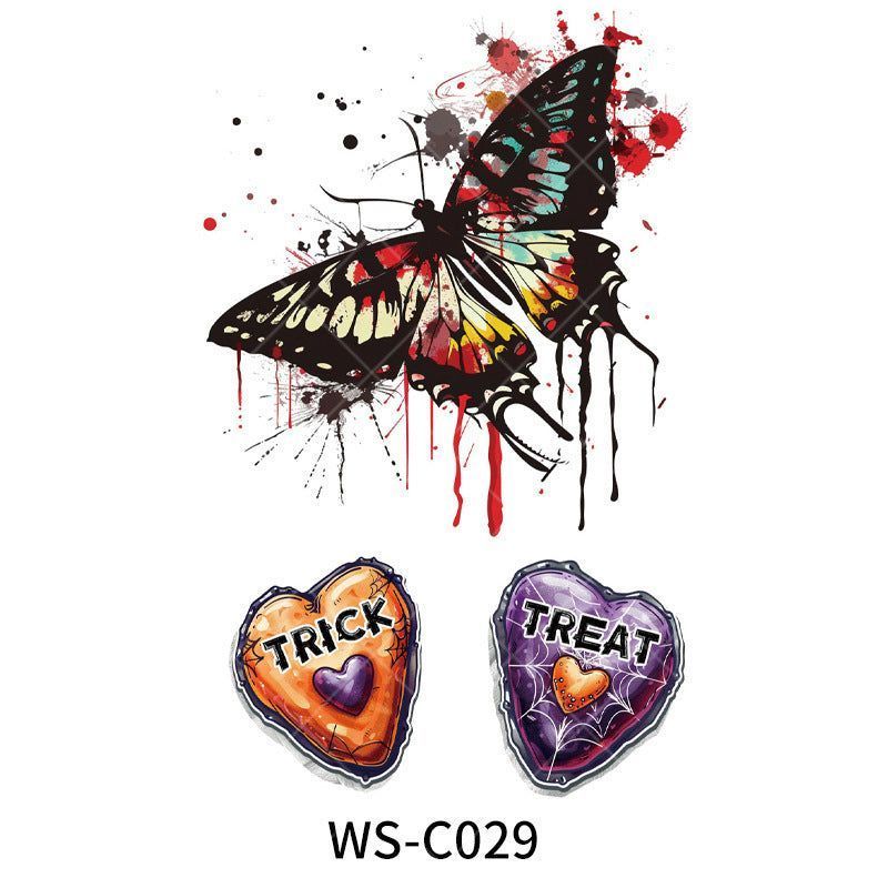 New In Stock Halloween Tattoo Stickers Children Funny Cartoon Activities Disposable Holiday Tattoo Stickers