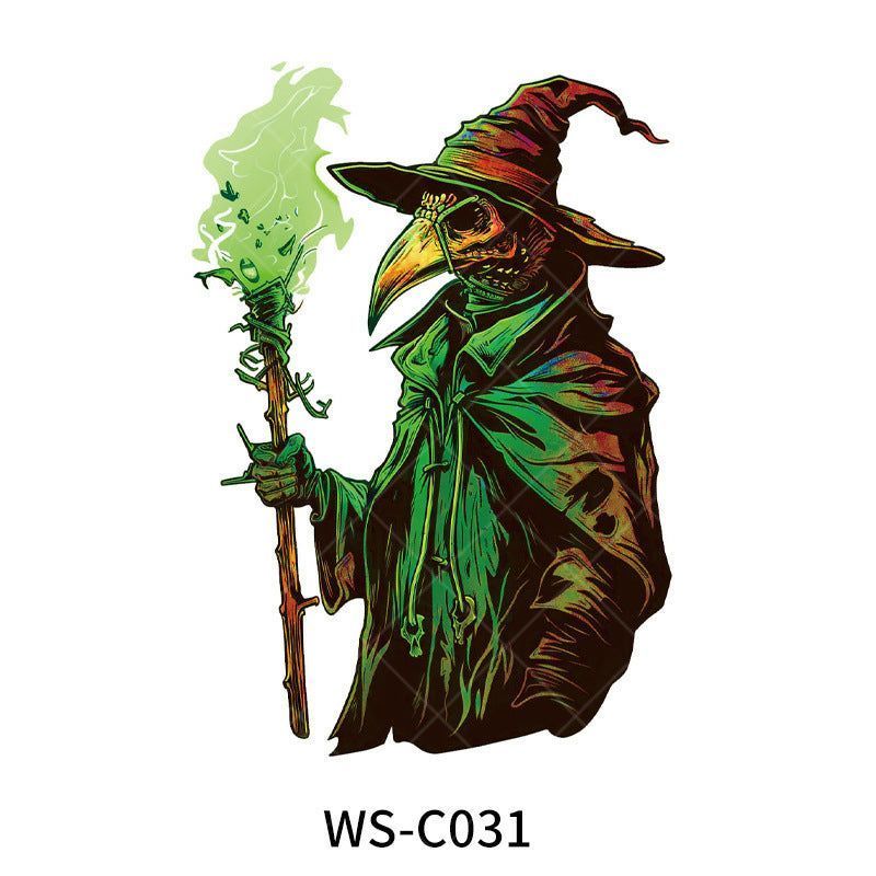 New In Stock Halloween Tattoo Stickers Children Funny Cartoon Activities Disposable Holiday Tattoo Stickers