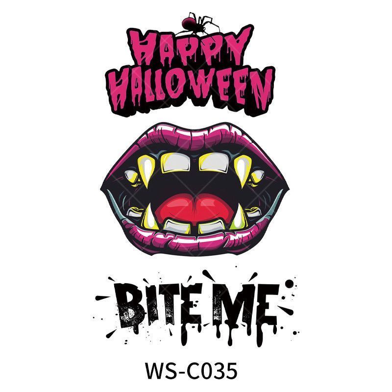 New In Stock Halloween Tattoo Stickers Children Funny Cartoon Activities Disposable Holiday Tattoo Stickers
