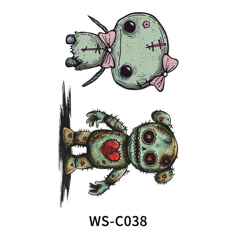 New In Stock Halloween Tattoo Stickers Children Funny Cartoon Activities Disposable Holiday Tattoo Stickers