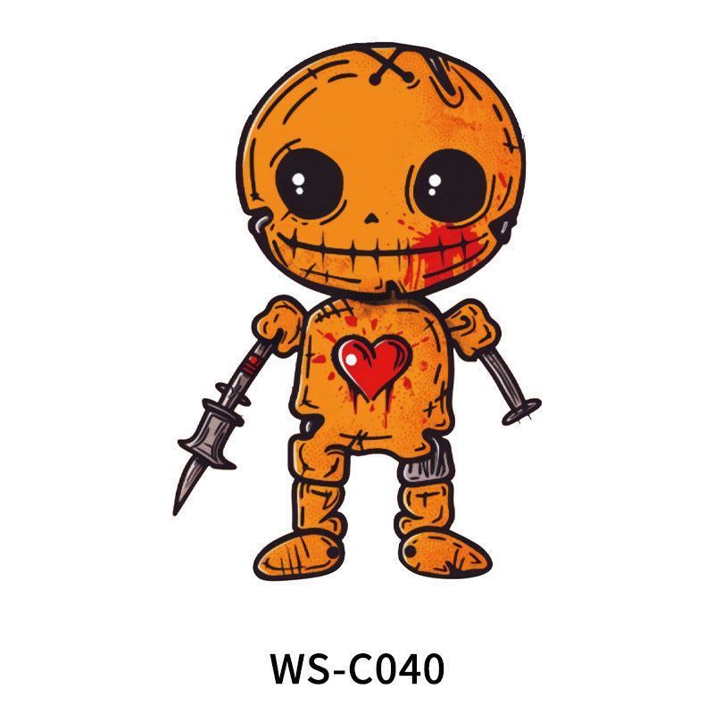 New In Stock Halloween Tattoo Stickers Children Funny Cartoon Activities Disposable Holiday Tattoo Stickers