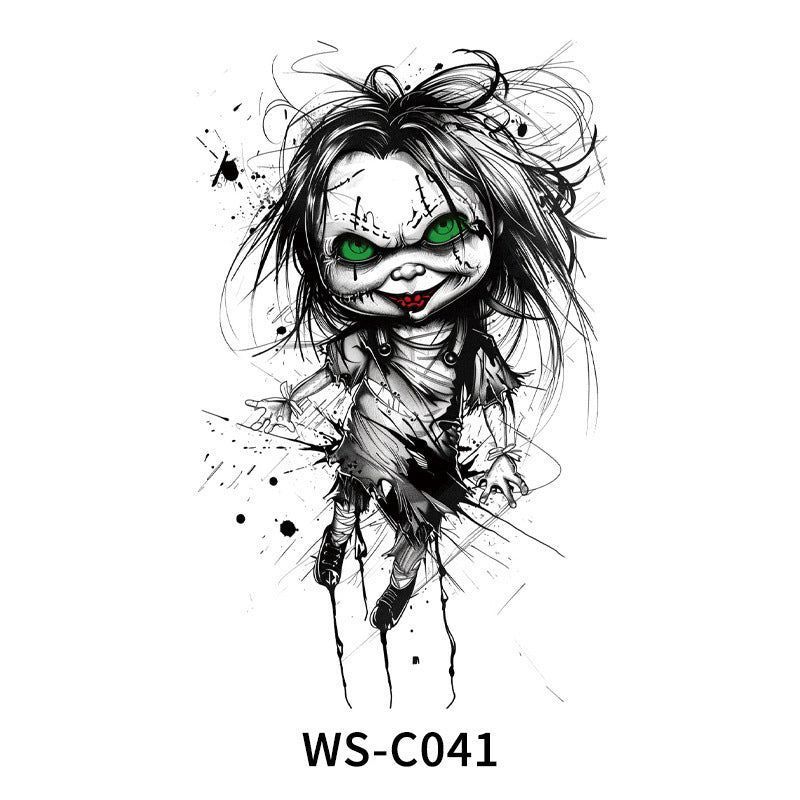 New In Stock Halloween Tattoo Stickers Children Funny Cartoon Activities Disposable Holiday Tattoo Stickers