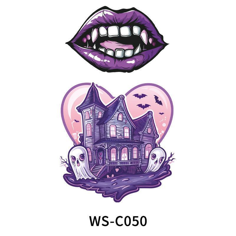 New In Stock Halloween Tattoo Stickers Children Funny Cartoon Activities Disposable Holiday Tattoo Stickers